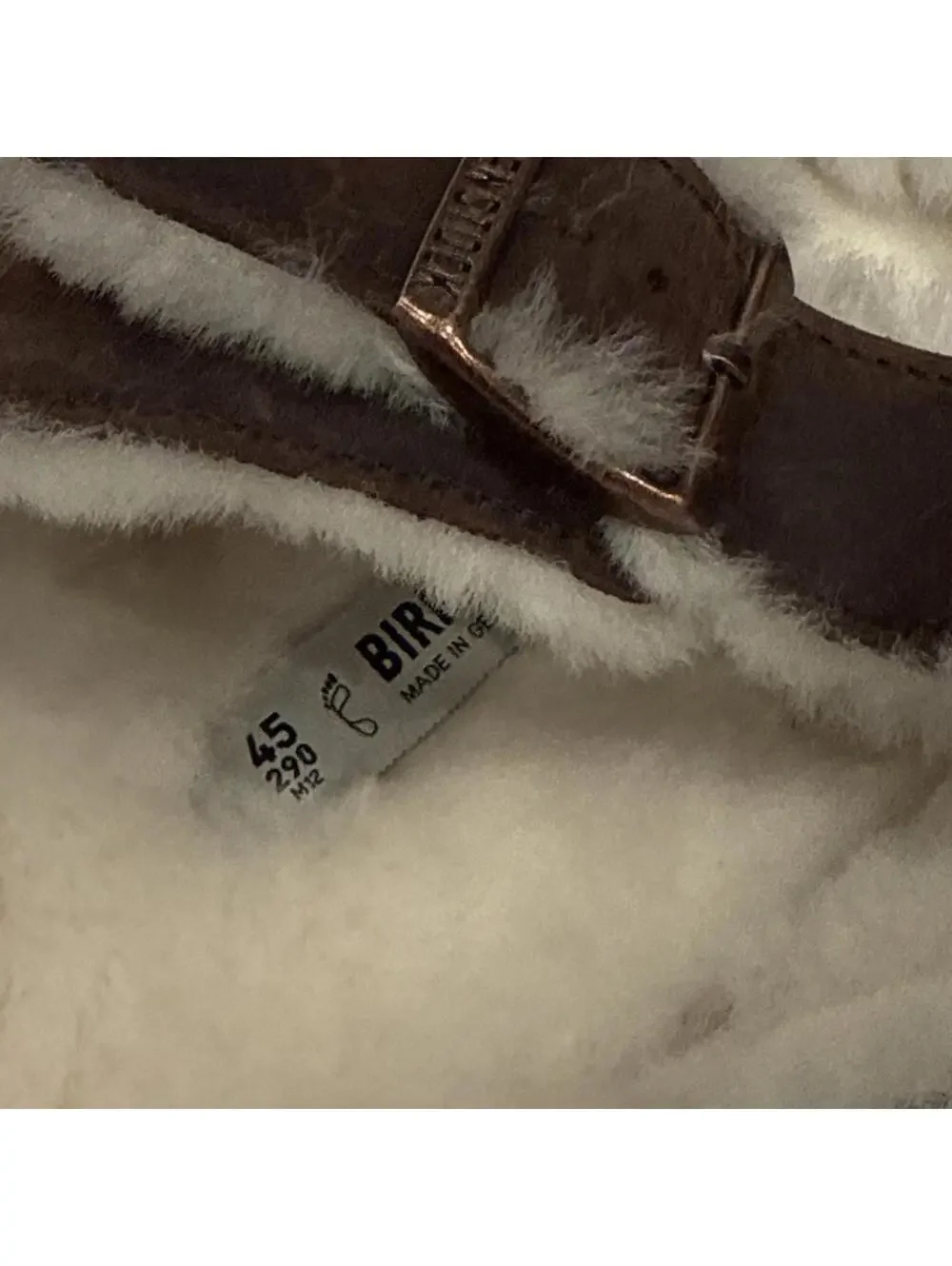 Birkenstock Arizona Shearling Leather Men’s Sandals Brown Size 12